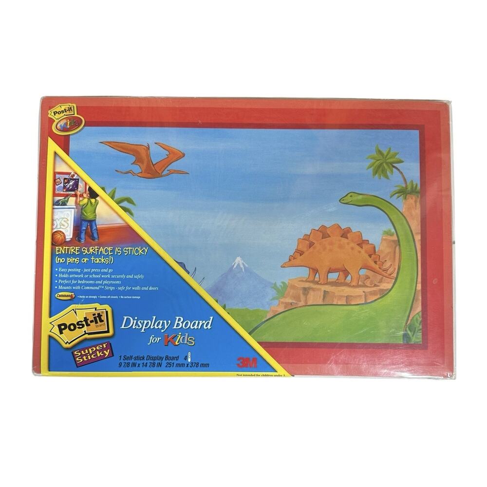 Post-It Display Bulletin Board For Kids Super Sticky Artwork Drawings Dinosaurs